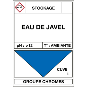 Étiquette Cuve Stockage Eau De Javel