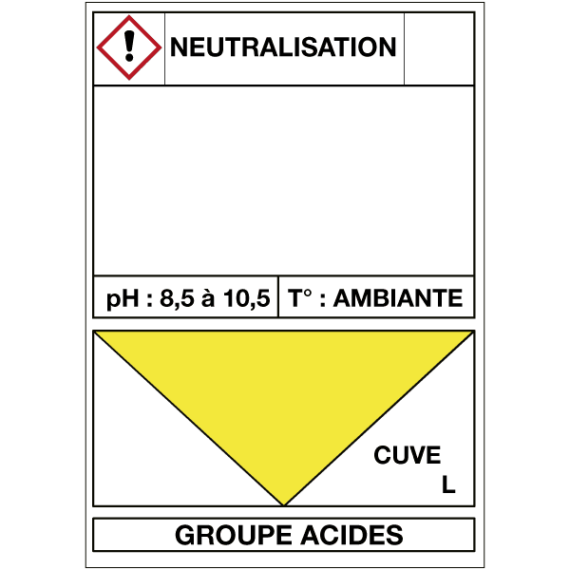 Étiquette Cuve Neutralisation
