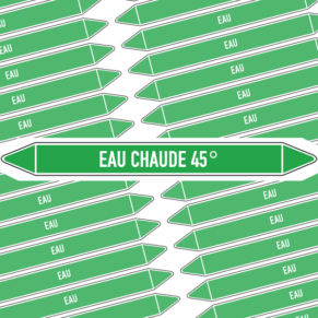 Marqueur Tuyauterie EAU CHAUDE 45°