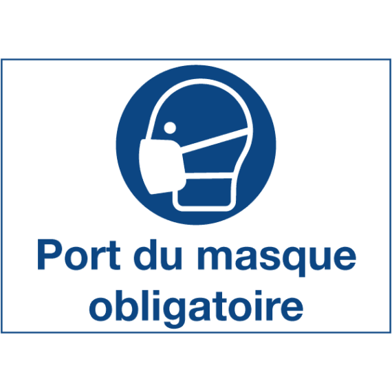 Panneau Port du Masque Obligatoire (Fond Blanc)