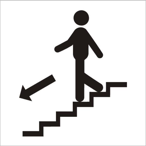 Pictogramme Escalier Descendant - Gamme Basic