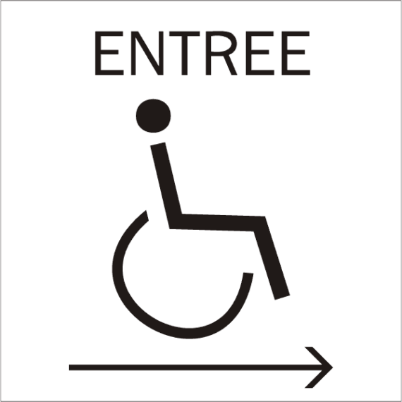 Pictogramme Entrée PMR à Droite - Gamme Basic