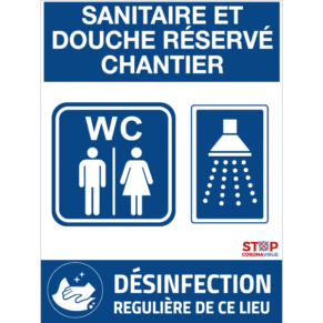 Panneau Sanitaire Et Douche Réservé Chantier