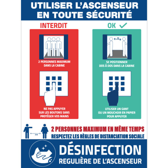 Panneau Utilisation Ascenseur en Sécurité