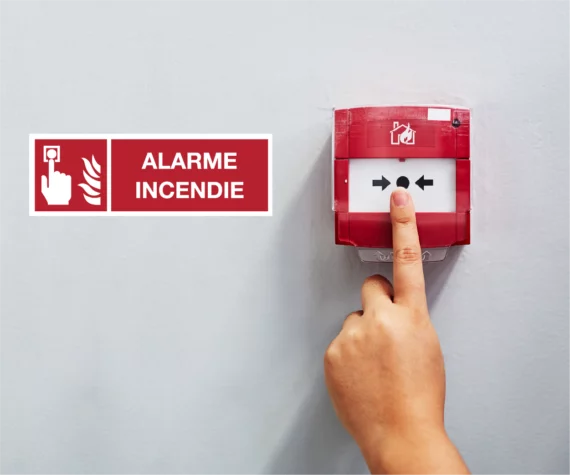 Panneau Picto + Texte Arrêt d'Urgence SI-0156
