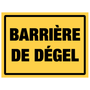 Panneau Danger Barrière de Dégel - KC1 BD