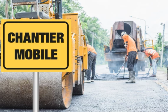 Panneau Danger Chantier Mobile - KC1 CM ROUT-0016