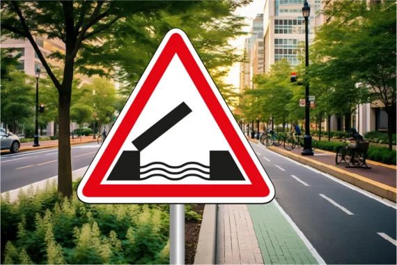 Panneau Danger Pont Mobile - A6 ROUT-0040