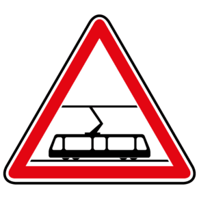Panneau Danger Traversée de Voies de Tramways - A9