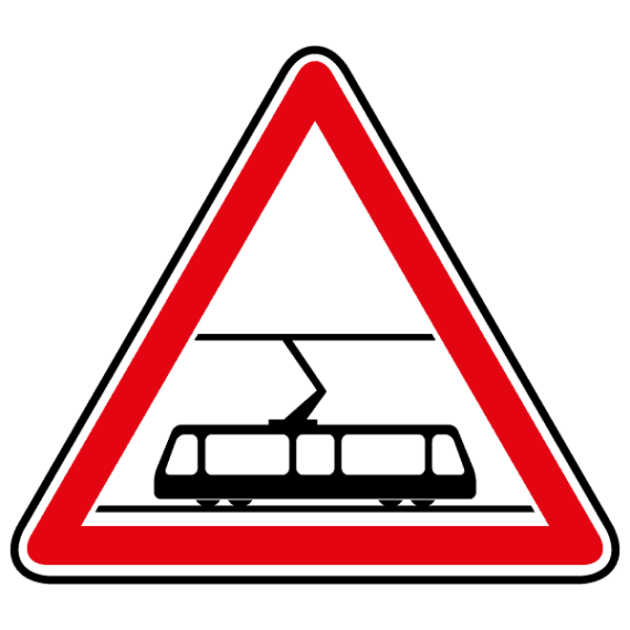 Panneau Danger Traversée de Voies de Tramways - A9