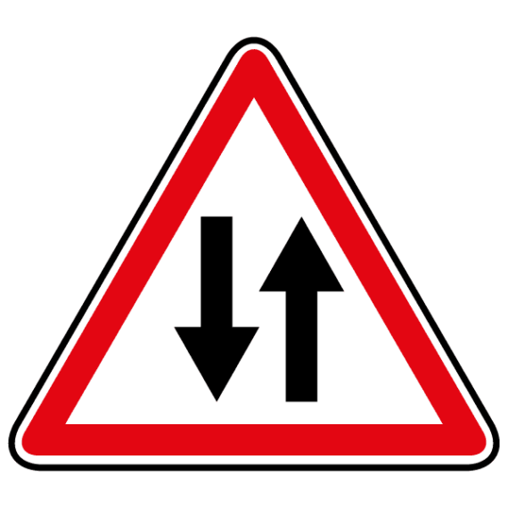 Panneau Danger Circulation Double Sens - A18