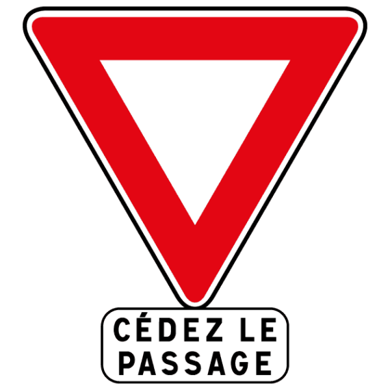 Panneau Cédez le Passage - AB3 + M9c