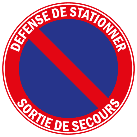 Panneau Défense de Stationner - Sortie de Secours