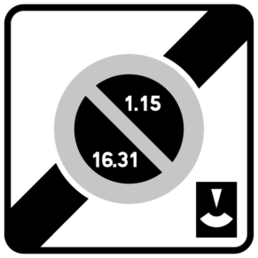Panneau Fin de Zone Stationnement à Durée Limitée en Semi-Mensuel - B50e
