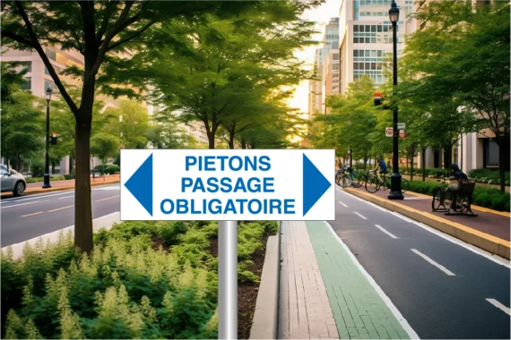 Panneau Piétons Passage Obligatoire ROUT-0112