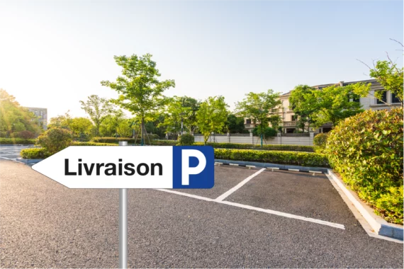 Panneau Parking Livraison à Gauche ROUT-0131