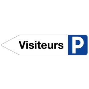 Panneau Parking Visiteurs à Gauche