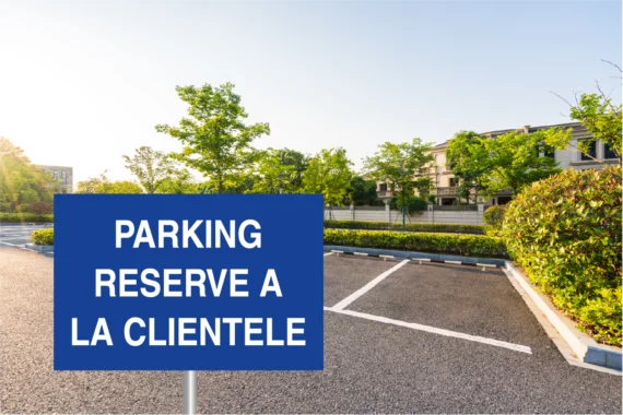 Panneau Parking Réservé à la Clientèle ROUT-0142