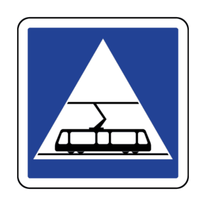 Panneau d'Indication d'une Traversée de Tramway - C20c