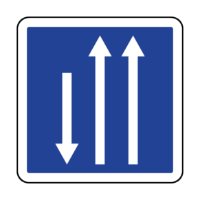 Panneau d'Indication d'un Créneau de Dépassement dans le Sens de Circulation - C29b