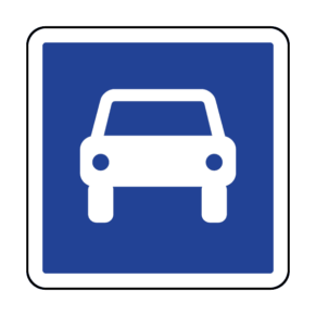 Panneau d'Indication d'une Route à Accès Réglementé - Route pour Automobiles C107