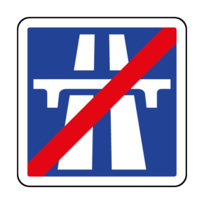 Panneau d'Indication d'une Fin de Section de Route à Statut Autoroutier - C208