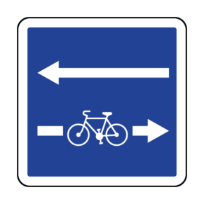 Panneau d'Indication de Conditions de Circulation sur une Route Embranchée (traversée de cyclistes) - C24c-2