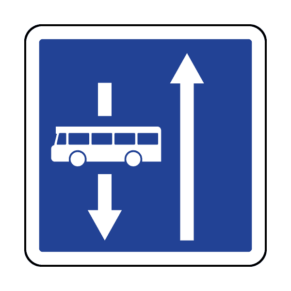 Panneau d'Indication de Conditions Particulières de Circulation - Bus Arrivant en Sens Inverse C24a-3
