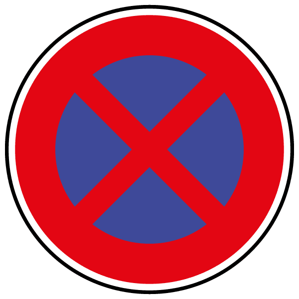 Panneau stationnement interdit 350 mm Matière Adhesif