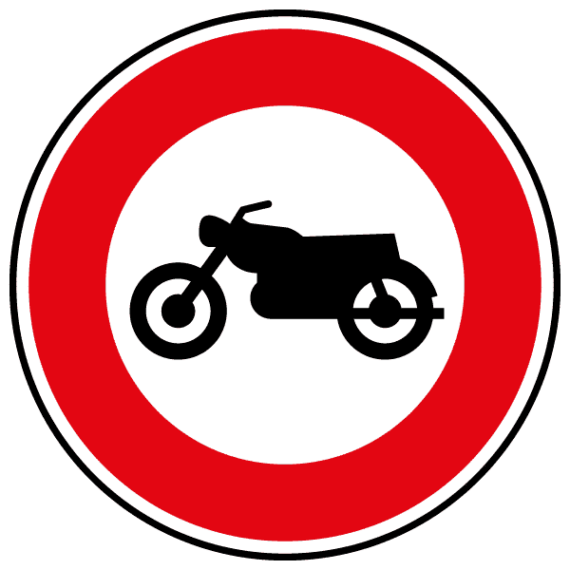 Panneau Accès Interdit aux Motocyclettes et Motocyclettes Légères - B9h