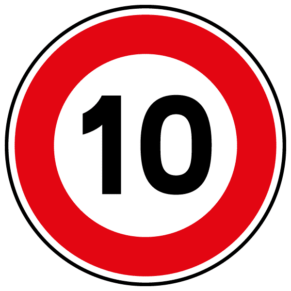 Panneau Limitation de Vitesse à 10 km/h - B14