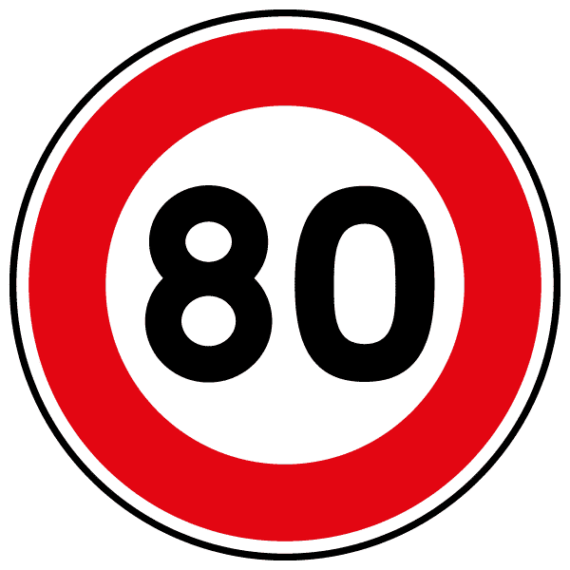 Panneau Limitation de Vitesse à 80 km/h - B14