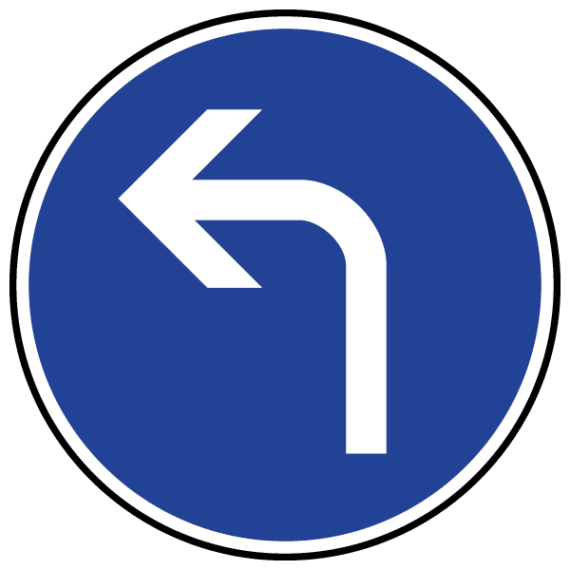 Panneau Direction à Gauche Obligatoire - B21c2