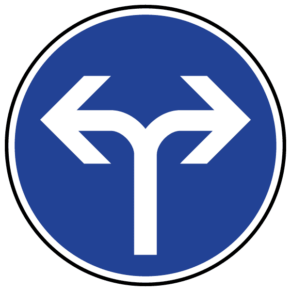 Panneau Direction à Gauche ou à Droite Obligatoire - B21e