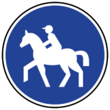 Panneau Chemin Obligatoire pour Cavaliers - B22c