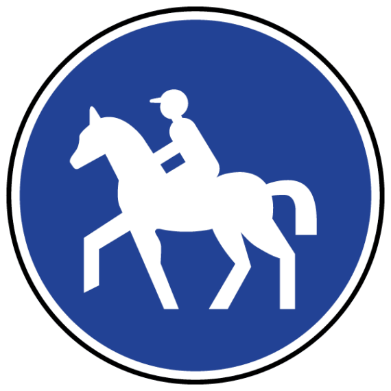 Panneau Chemin Obligatoire pour Cavaliers - B22c