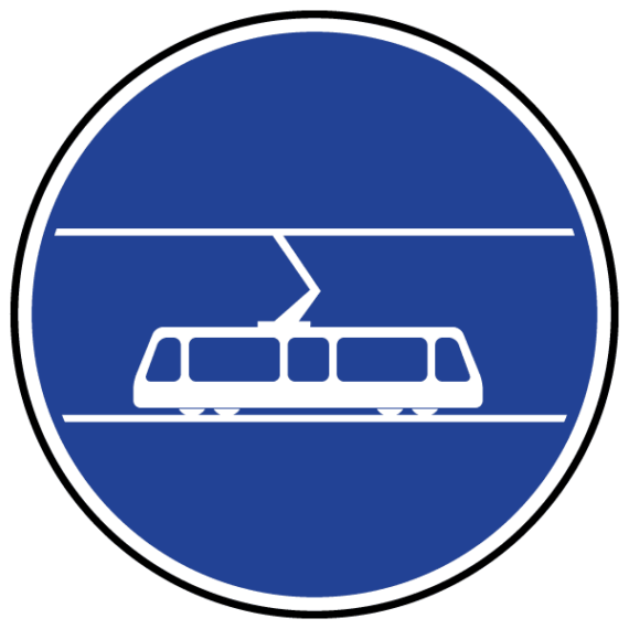 Panneau Voie Réservée aux Tramways - B27b