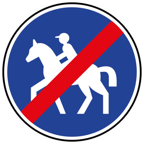 Panneau Fin de Chemin Obligatoire pour Cavaliers - B42