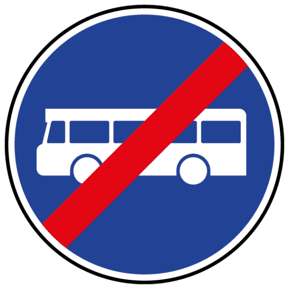 Panneau Fin de Voie Réservée aux Véhicules des Services Réguliers de Transport en Commun - B45
