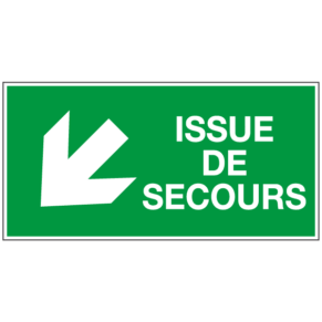 Panneau Issue de Secours en Bas à Gauche