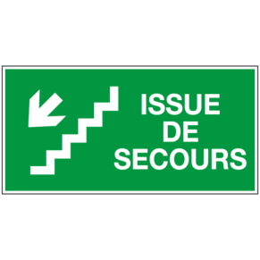 Panneau Issue de Secours en Bas de l'Escalier