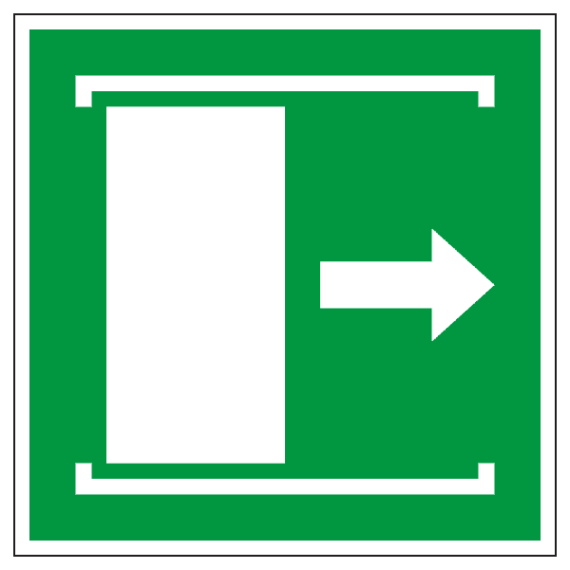 Panneau Porte Coulissante à Droite ISO 7010