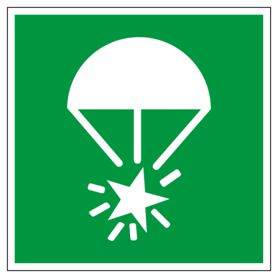 Panneau Fusée Parachute ISO 7010