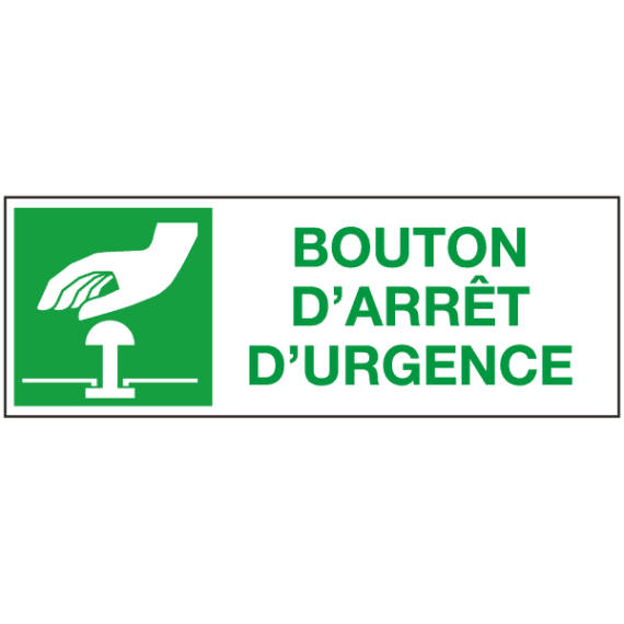 Panneau Bouton d'Arrêt d'Urgence - ISO 7010