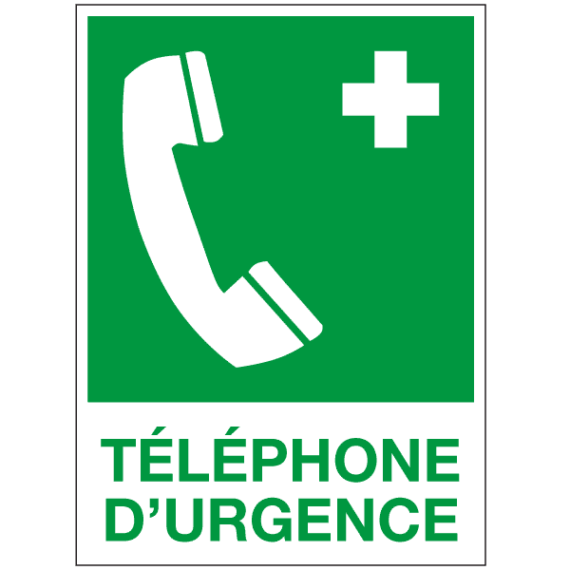 Panneau Téléphone d'Urgence ISO 7010