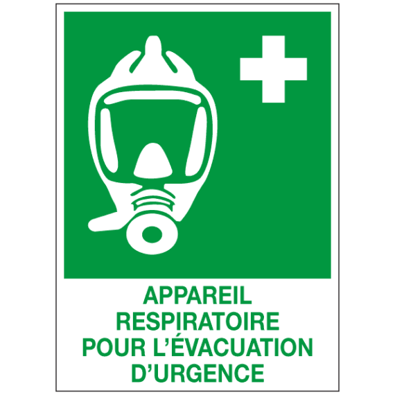 Panneau Appareil Respiratoire pour l'Évacuation d'Urgence ISO 7010
