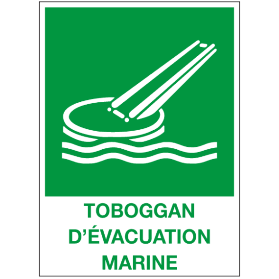Panneau Toboggan d'Évacuation Marine ISO 7010