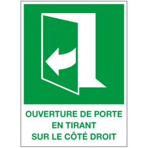 Panneau Ouverture de Porte en Tirant sur le Côté Droit ISO 7010