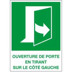 Panneau Ouverture de Porte en Tirant sur le Côté Gauche ISO 7010