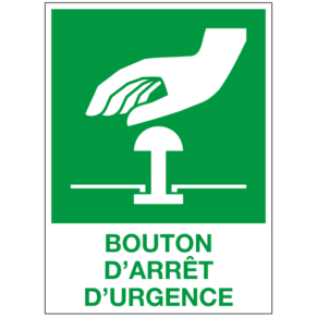 Panneau Bouton d'Arrêt d'Urgence ISO 7010